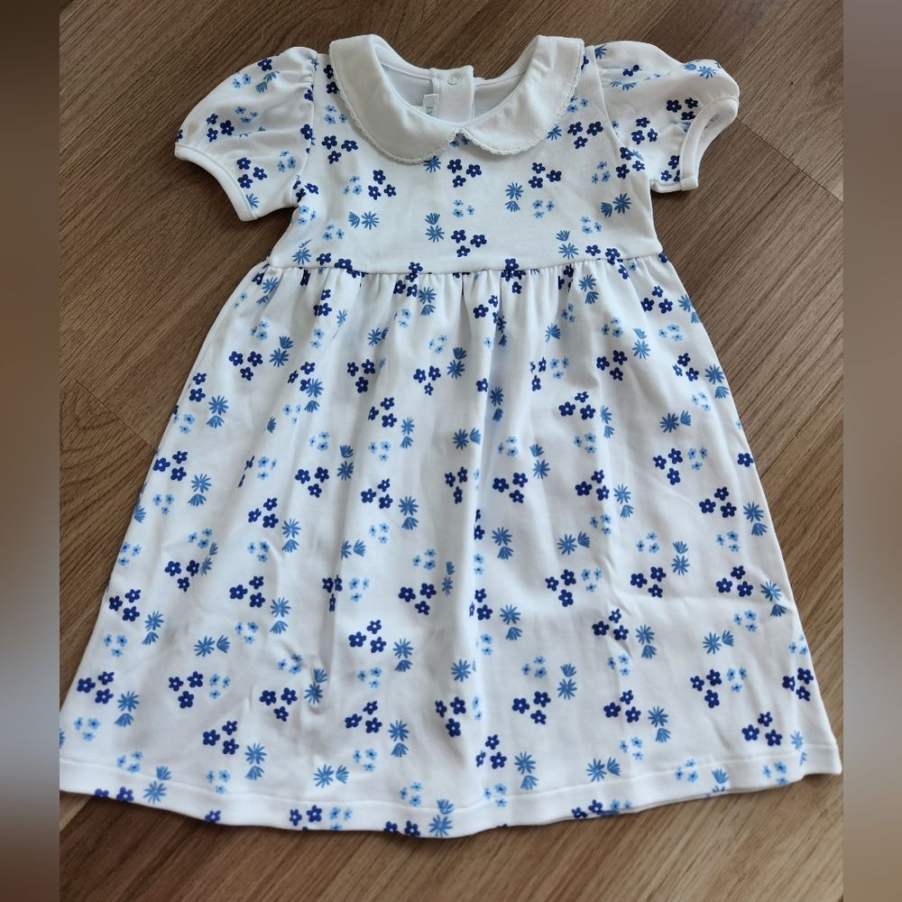 Pima cotton blue floral dress